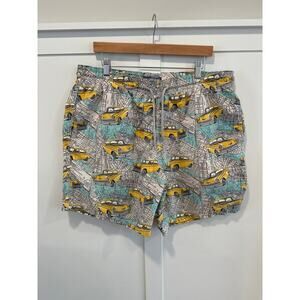 Vilebrequin Yellow Taxi Cab Print Swim Shorts Size XXL